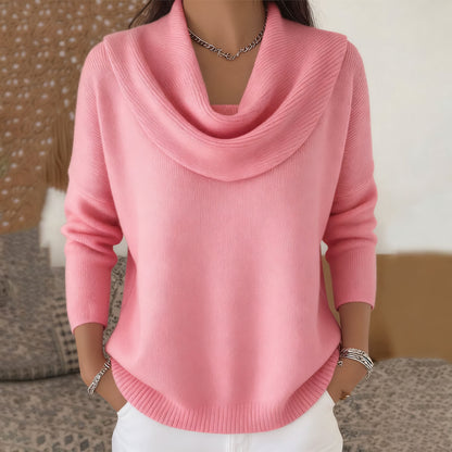 Women's Oversized Cowl Neck Knit Pullover Sweater