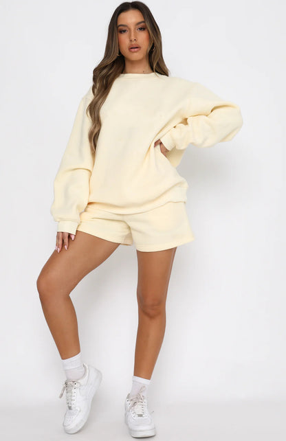 Women's Oversized Sweatshirt & Shorts Lounge Set