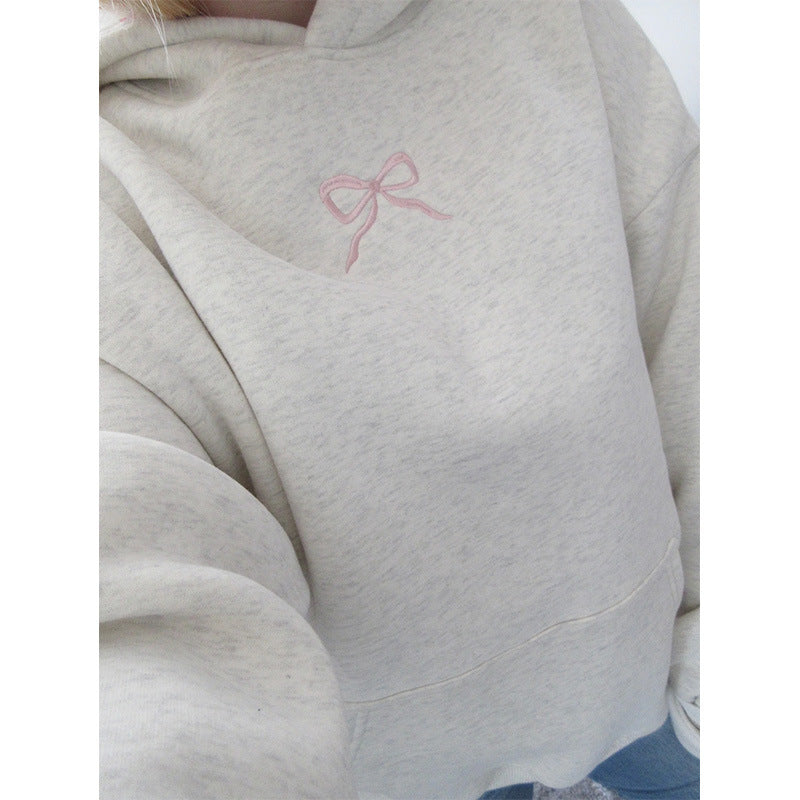 Women's Coquette Bow Oversized Hoodie Pullover