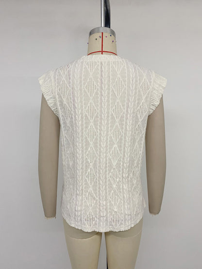 Women's Oversized Textured Knit Crew Neck Casual Top