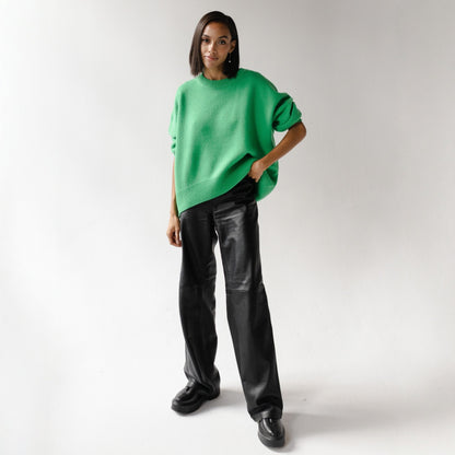 Women's Oversized Crew Neck Cozy Pullover Sweater