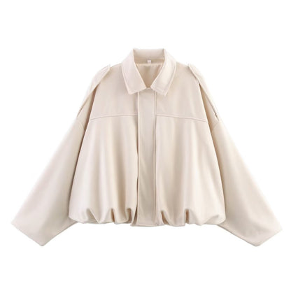 Women's Casual Batwing Zip Up Jacket