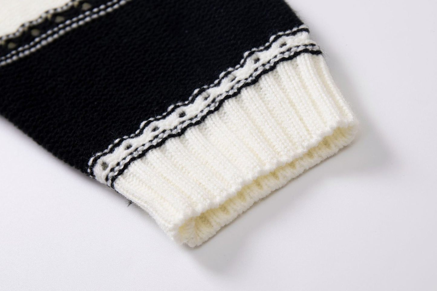 Women's Off Shoulder Striped Crochet Knit Sweater