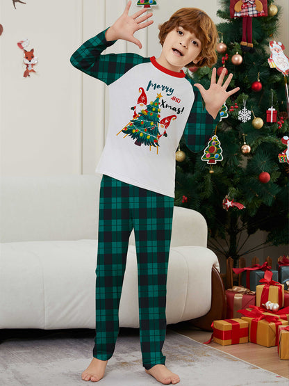 Santa Alphabet Parent-Child Printed Christmas Pajamas