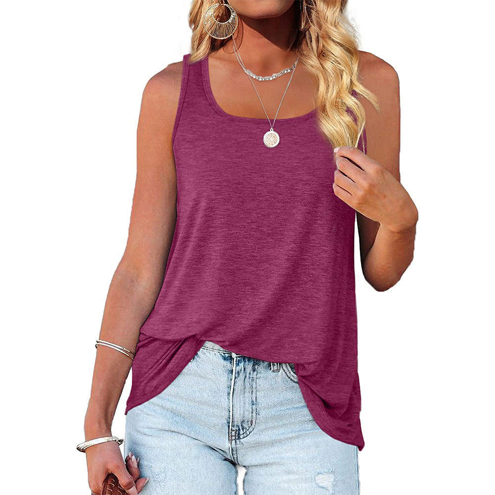Basic Sleeveless Tank Top Casual Loose Fit Summer Tee