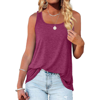 Basic Sleeveless Tank Top Casual Loose Fit Summer Tee