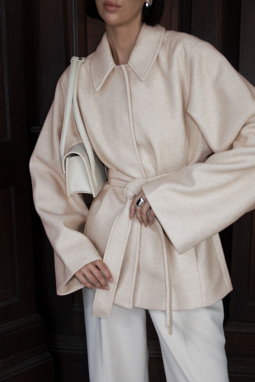 Women's Oversized Belted Lapel Coat Winter