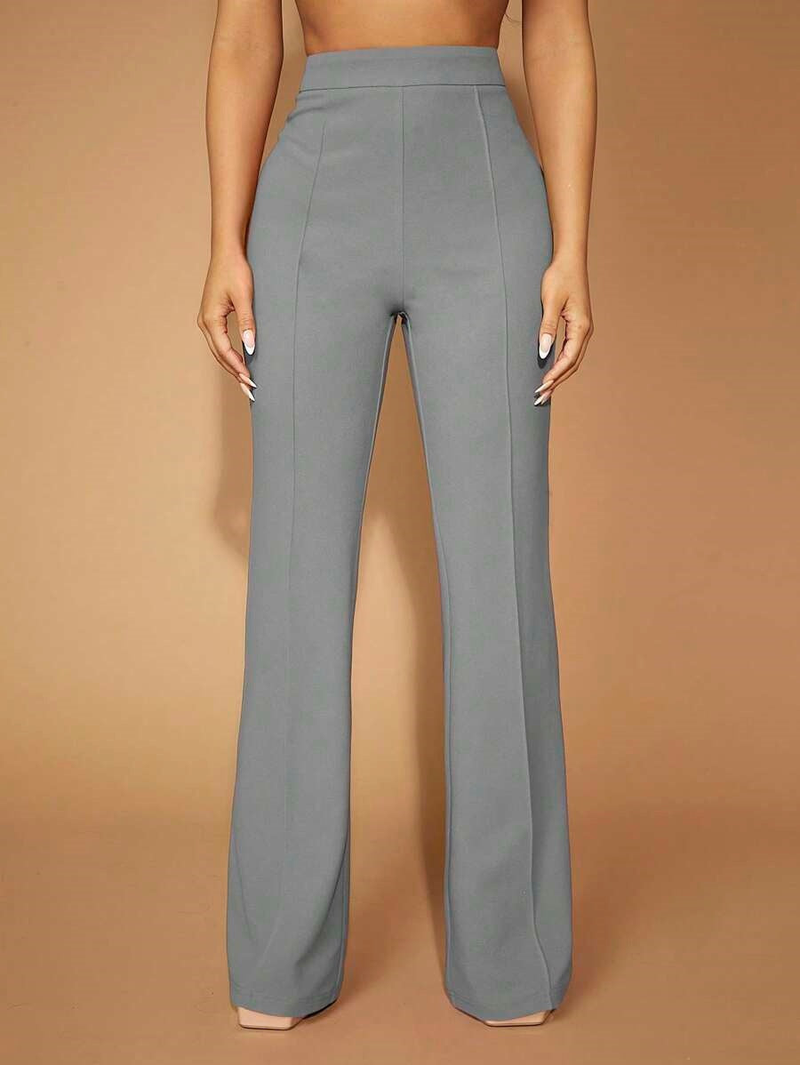 High Waist Straight Leg Pants | Women's Work Trousers