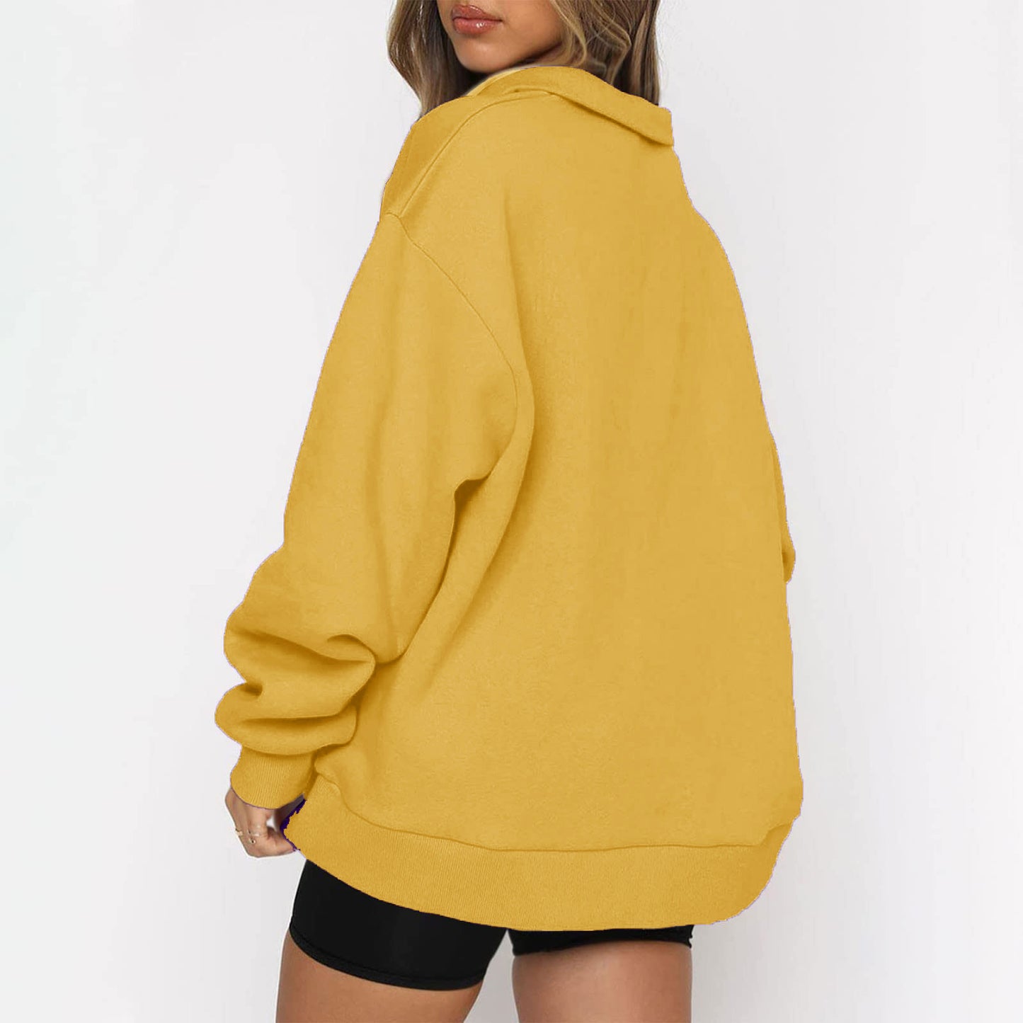 Oversized Half Zip Fleece Pullover Sweatshirt with Pocket