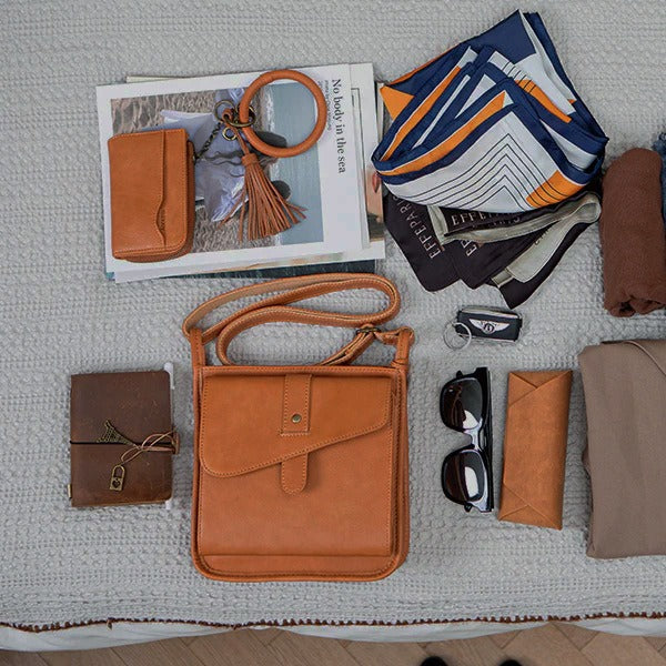 Unisex Vintage PU Leather Crossbody Messenger Bag