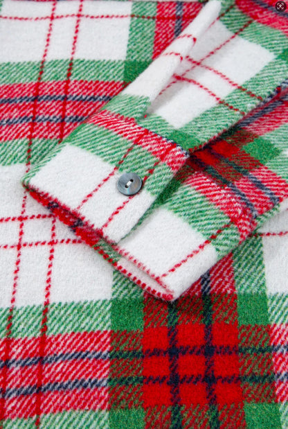 Plaid Shacket Button Down Oversized Shirt Jacket