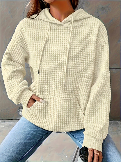 Women's Waffle Oversized Hoodie Casual Long Sleeve Pullover