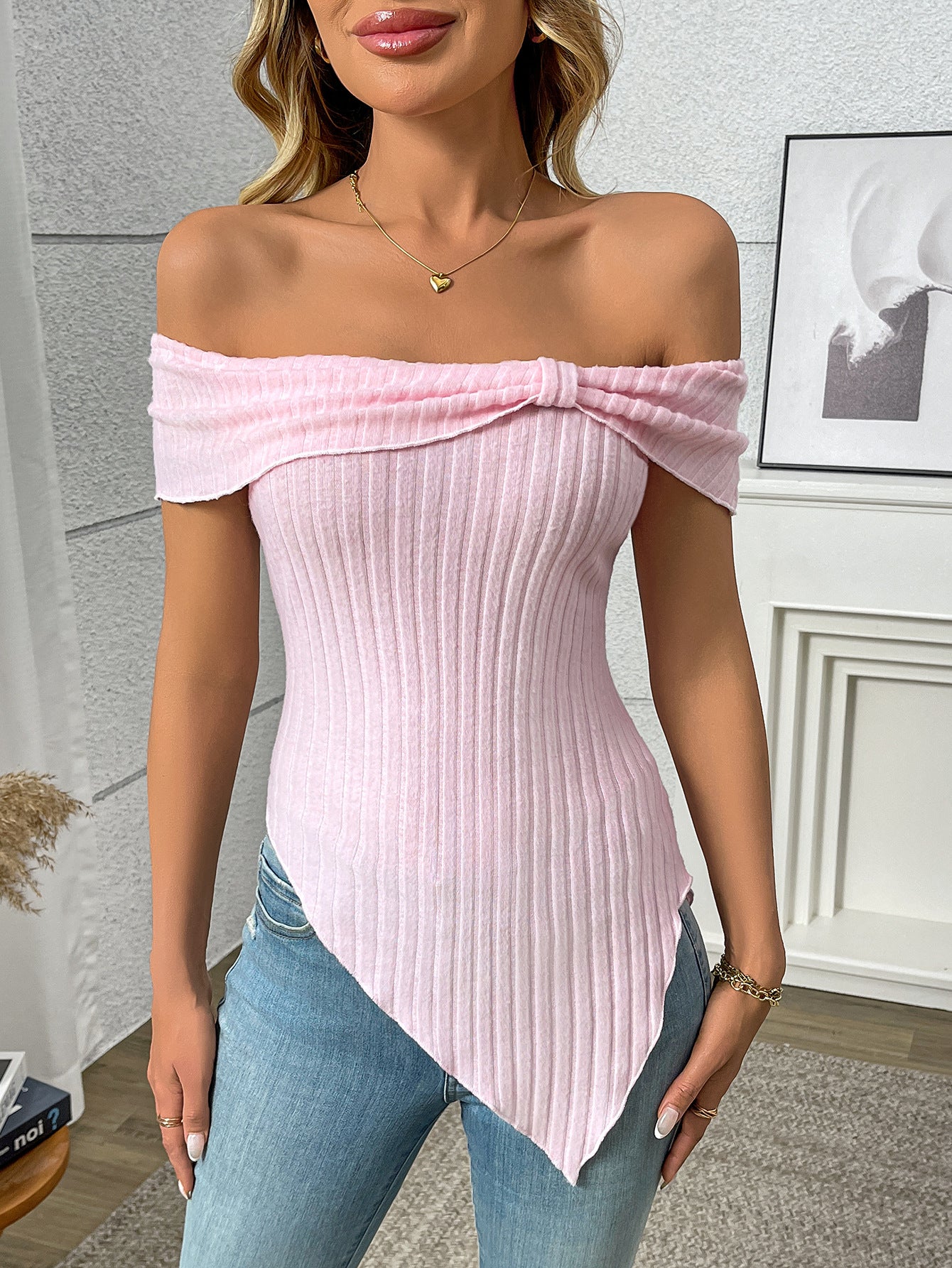 Slim Fit Off-Shoulder Sexy Sweet T-Shirt Top