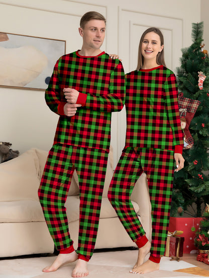 Plaid Parent-child Print Loungewear Christmas Pajama Set