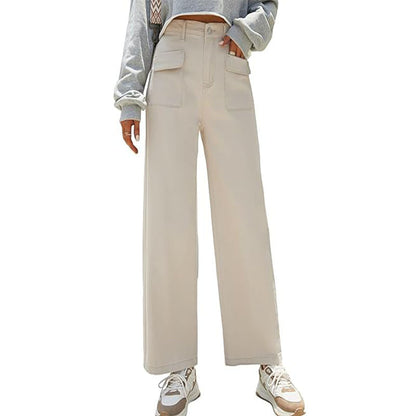 High-Waisted Loose Fit Cargo Pants with Pockets for Women