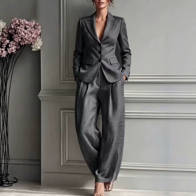 Women's Blazer Pants Suit Set Two Piece Workwear