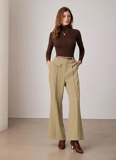 Women's High-Waist Wide-Leg Suit Pants – Elegant Business Trousers