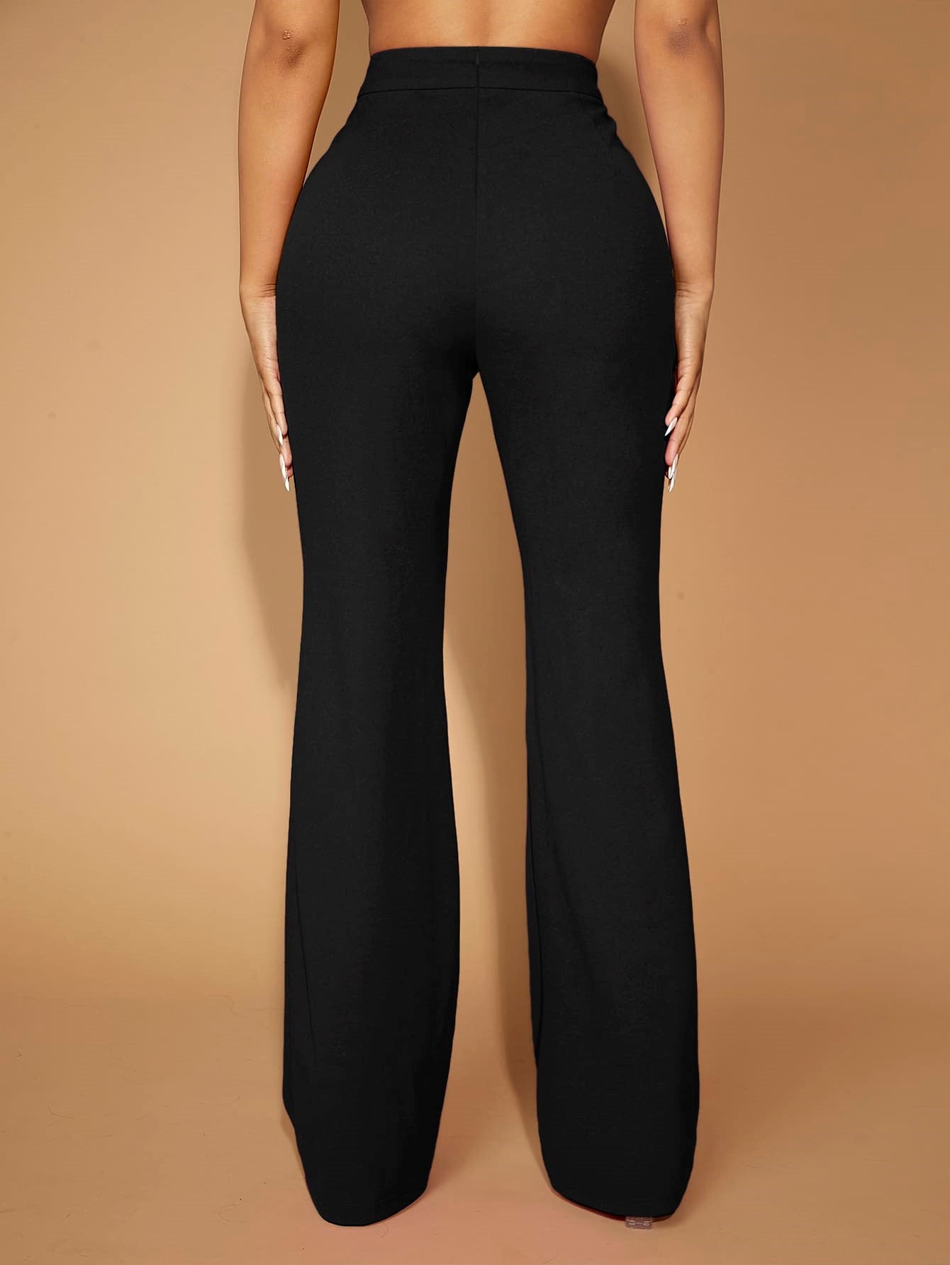 High Waist Straight Leg Pants | Women's Work Trousers
