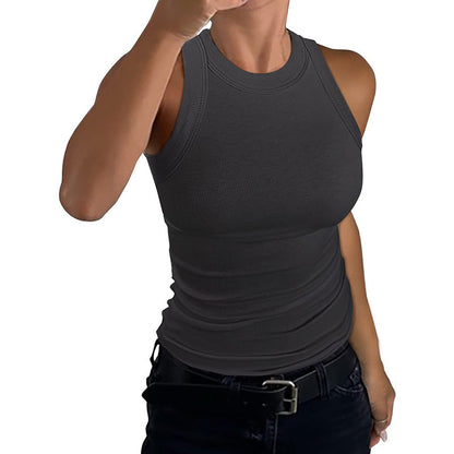 Women's Ribbed Racerback Tank Top Fitted Sleeveless Basic