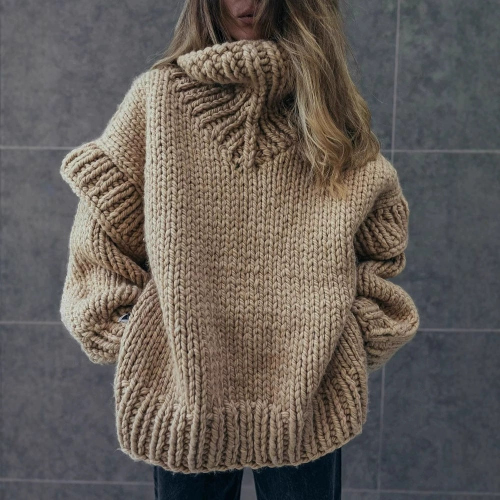 Women's Oversized Chunky Knit Turtleneck Sweater