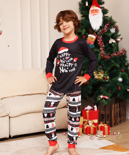 Alphabet Cartoon Snowflake Parent-child Dress Loungewear Christmas Pajamas