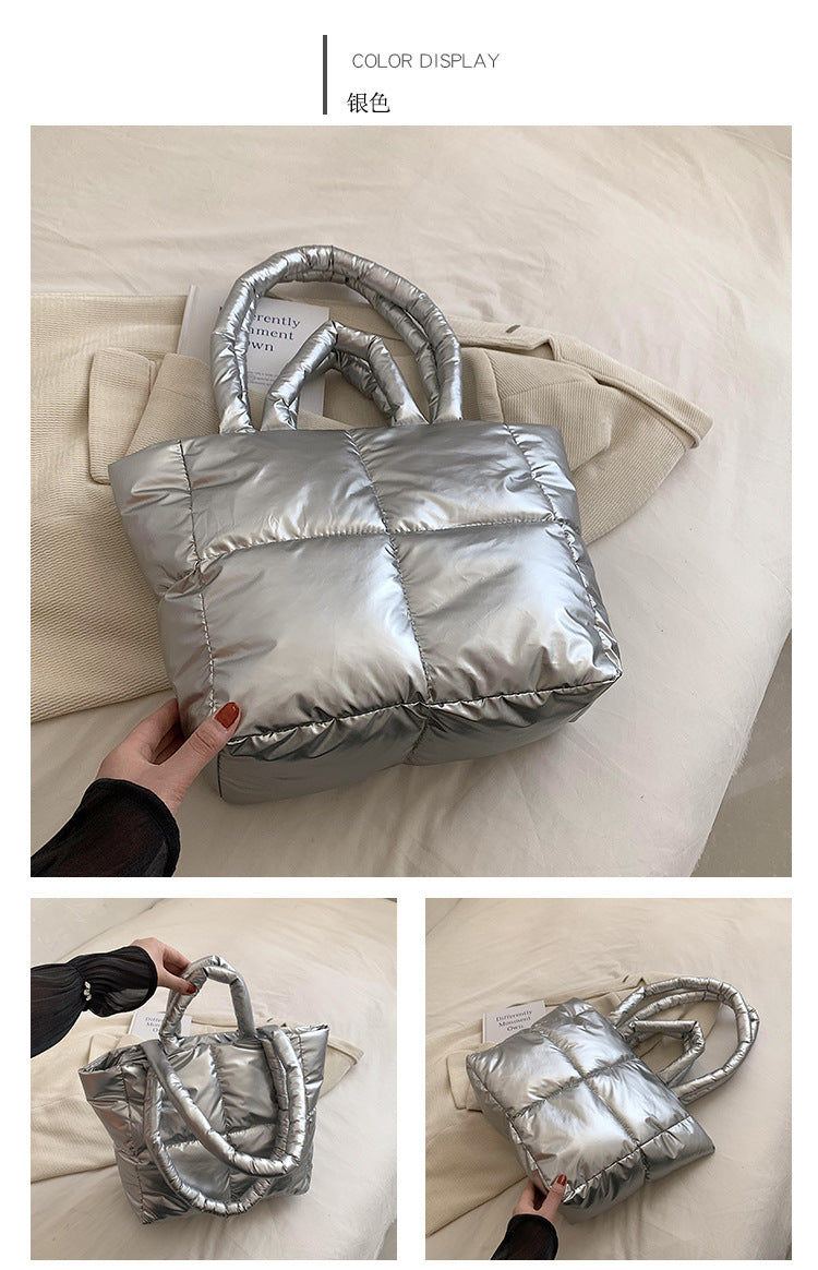 Light Down Cotton Padded Shoulder Padding Tote Bag