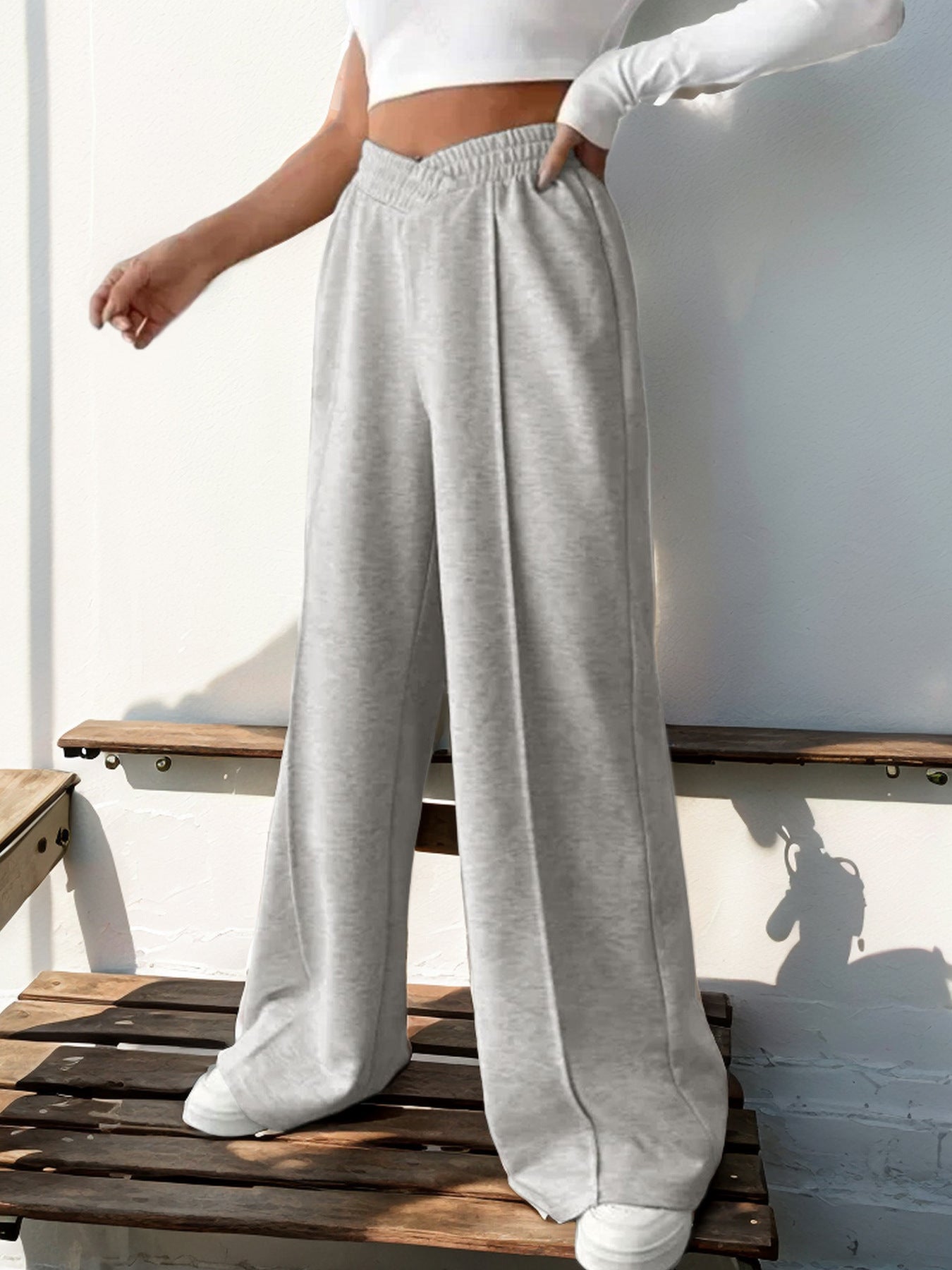 High Waist Wide Leg Lounge Pants Casual Flowy Sweatpants
