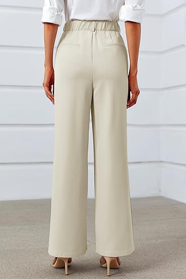 Women's High-Waisted Split Wide-Leg Pants – Elegant Business Trousers