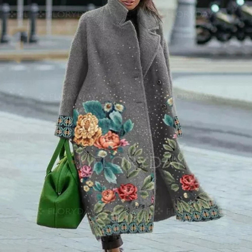 Women's Oversized Plaid Long Wool Blend Coat