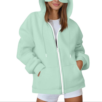 Oversized Zip Up Hoodie Women with Pockets