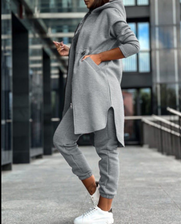 Women's 2-Piece Fleece Hoodie Jacket Joggers Set