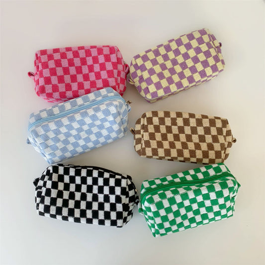 Wool Checkerboard Large Capacity Portable Storage Bag