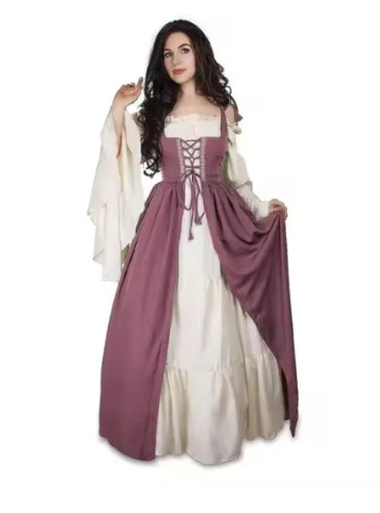 Renaissance Medieval Corset Dress Women Halloween Costume