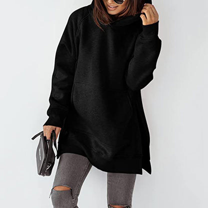 Women's Oversized Fleece Hoodie Tunic Pocket Pullover
