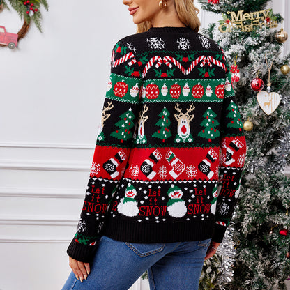Christmas Knit Cardigan Sweater Women Button Down Outerwear