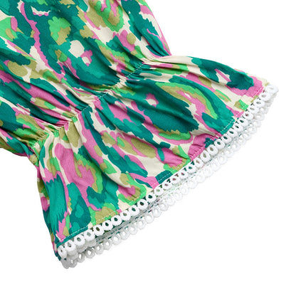 Boho Floral Tiered Maxi Dress V Neck Resort Vacation Dress