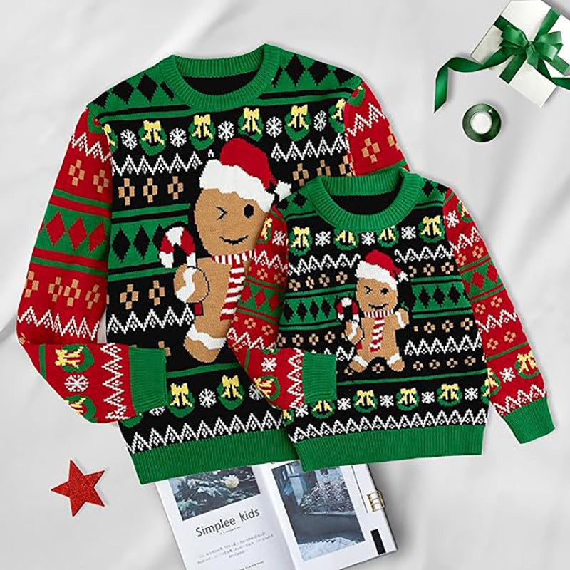 Family Matching Christmas Gingerbread Knit Sweater