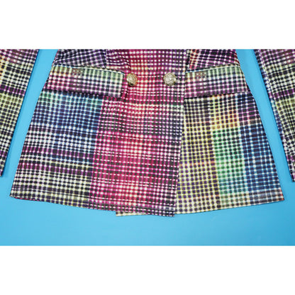 Women Plaid Blazer Pants Set Trendy Two Piece Suit