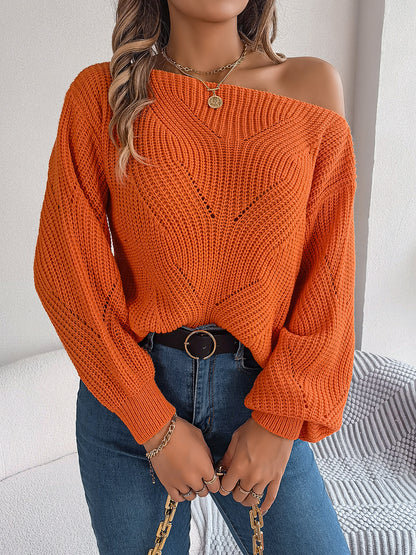 2025 Fall/Winter V-neck Cable Knit Pullover Sweater, Casual Stylish Sweater