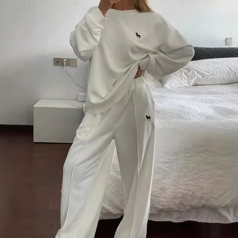 Women's Oversized Embroidered Sweatsuit Lounge Set