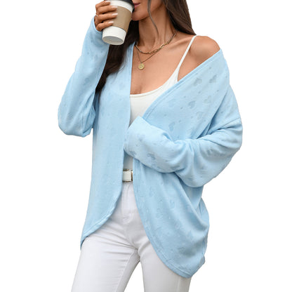 Women's Oversized Open Front Long Sleeve Knit Cardigan