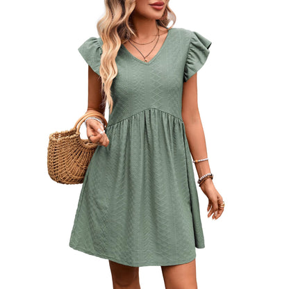 Floral Print V Neck Ruffle Sleeve Loose Blouse