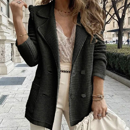 Women's Corduroy Blazer Casual Button Lapel Fall Jacket