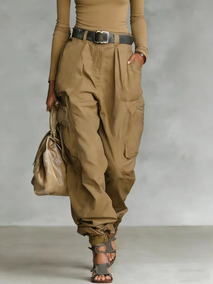 Women's Baggy Cargo Pants High Waisted Wide Leg Pockets