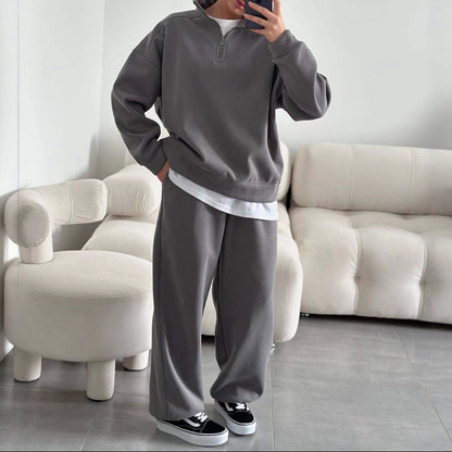 Women's Oversized Half Zip Sweatshirt Sweatpants Lounge Set
