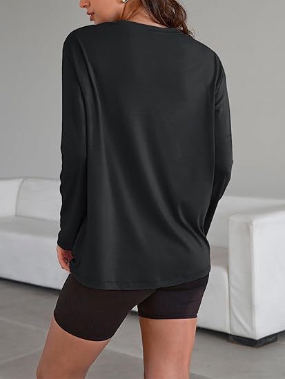 Women's Oversized Long Sleeve Crew Neck Boyfriend Tee