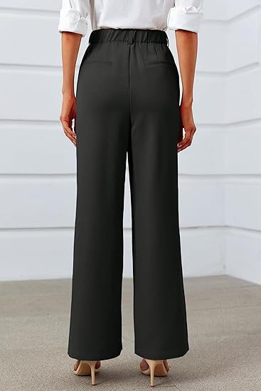 Women's High-Waisted Split Wide-Leg Pants – Elegant Business Trousers