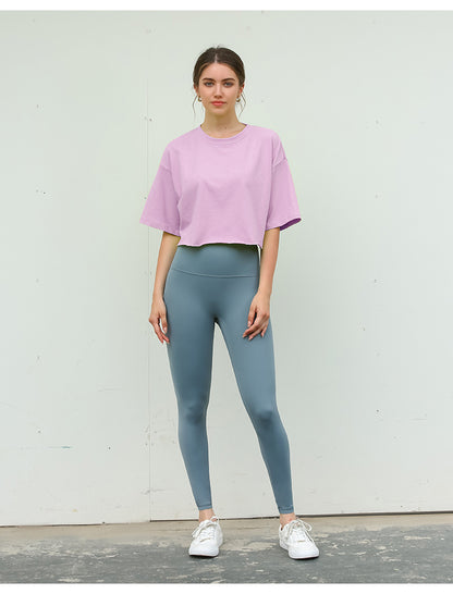 Summer Crop Cotton Tee Women’s Short Sleeve Street Style