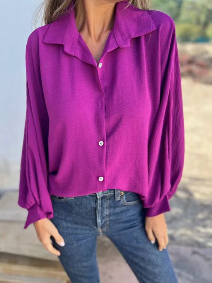 Women's Oversized Button Down Shirt Long Sleeve Collared
