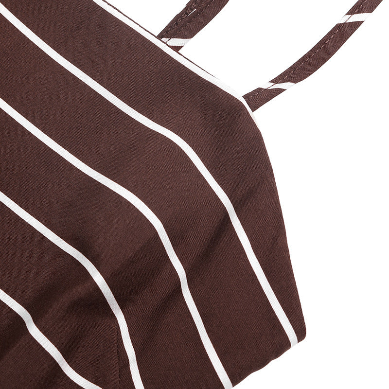 Striped Backless Maxi Dress Boho Resort Vacation Dress